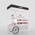 Functional Street Vending Cart With Logo Shelves And Decorative Flowers For Selling Items