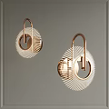 Modern Rose Gold Wall Lamps With Circular Design And Radiant Lines For Interior Decor