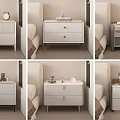 Modern Minimalist Bedroom Bedside Table With Decorative Items Lamp And Books