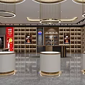 Modern Liquor Store Interior Design With Wine Racks Display Cabinets And Chandeliers