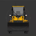 Yellow Construction Loader with Front Bucket Large Tires and Cab on Reflective Surface 3d model