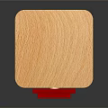 Wooden Cube Decorative Box With Red Pixel Heart Design For Home Use