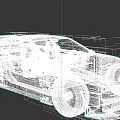 Gray Sports Car With Custom Body Kit Large Alloy Wheels And Rear Spoiler