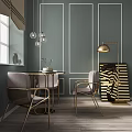 Postmodern Table and Chair Combination Fashion Table and Chair Combination 3d model