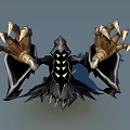 Gothic Game and Movie Character With Spiked Wings Large Claws And Dark Cloak Design