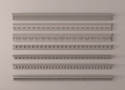 French gypsum skirting line 3d model