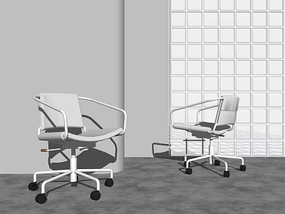 Modern Office Chair With Adjustable Armrests Rolling Wheels And Contemporary Design 3d model