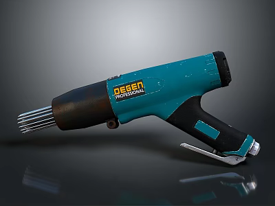 REESEN Professional Teal Heat Gun With Black Handle And Metal Nozzle 3d model