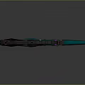 Futuristic Sci Fi Weapon Design With Neon Blue Green And Purple Illuminated Details