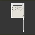 Modern White Wall Mounted Furniture Piece With Adjustable Rod For Minimalist Home Interior