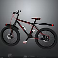Black and Red Modern Bicycle With Sturdy Frame Stylish Seat And Large Wheels