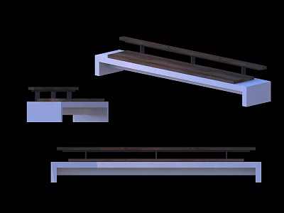 Modern Outdoor Chair Bench Jiangnan Song Yun 3d model