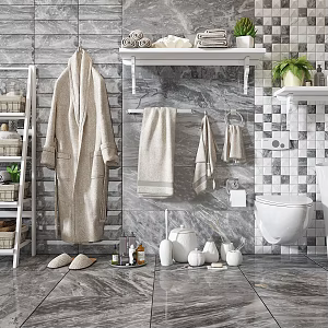 Modern bathroom small pieces of bathroom supplies combination 3d model