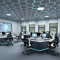Aerospace Confrontation Classroom Laboratory Microcomputer Room Internet Cafe Computer Room 3d model
