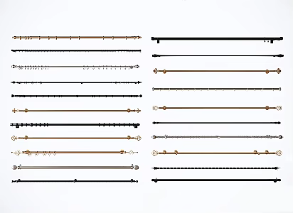 Modern Curtain Rod Metal Curtain Rod 3d model