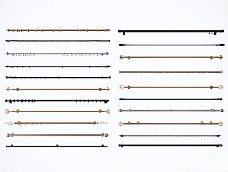 Modern Curtain Rod Metal Curtain Rod 3d model