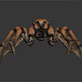 Giant Spider Creature 3D Render With Detailed Mechanical Legs And Orange Brown Exoskeleton