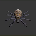 3D Fantasy Spider With Purple Spiked Legs Orange Brown Body And Red Eyes