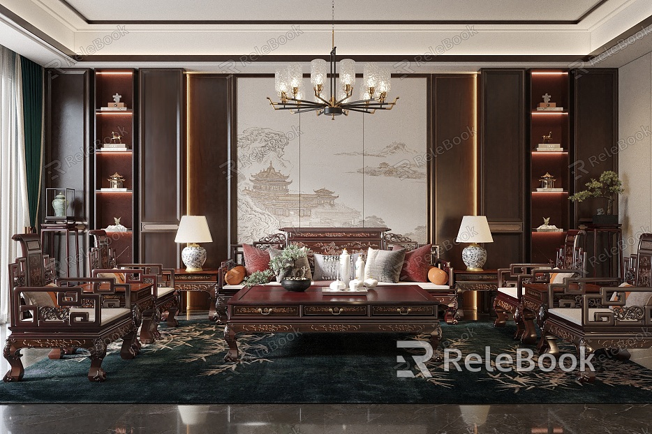 Chinese-style mahogany furniture for living room model