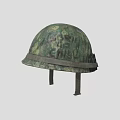 Camouflage Pattern Military Style Cotton Hat With Brim And Adjustable Straps