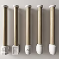 Decorative Wooden Columns With Various Base Designs For Interior Decoration 3d model