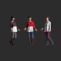 Women Wearing Colorful Tops and Various Pants with Different Footwear Styles
