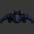 Blue Robotic Mech Character With Detailed Armor Plates And Futuristic Design