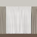 Elegant Two Tone Curtains With Beige Side Panels And White Central Flowy Fabric Interior