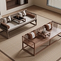 New Chinese Luohan Bed Luohan Collapse 3d model