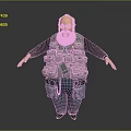 Male Character Wearing Multi Pocket Vest With ID Badge Glasses And Blue Pants Arms Outstretched