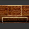 Antique Vintage Writing Desk With Rich Wood Grain And Gold Accent Trim Design