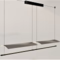 Minimalist Modern Chandelier With Black Metal Frame And Double Shade Design