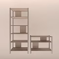 Modern Wooden Shelving Units with Open Design Multiple Shelves Tall and Short for Home Storage