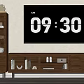 Modern Wooden TV Stand In Living Room Interior With Drawers Open Shelves And Decorative Items