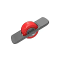 Durable Industrial Caster Wheel With Red Rubber Tire And Gray Mounting Plate