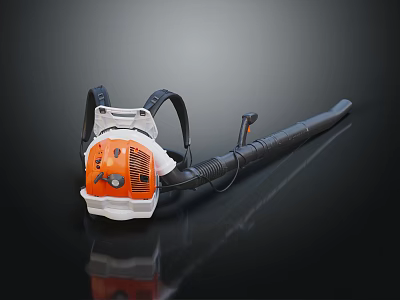 Orange And White Backpack Leaf Blower A Powerful Portable Ergonomic Household Appliance 3d model