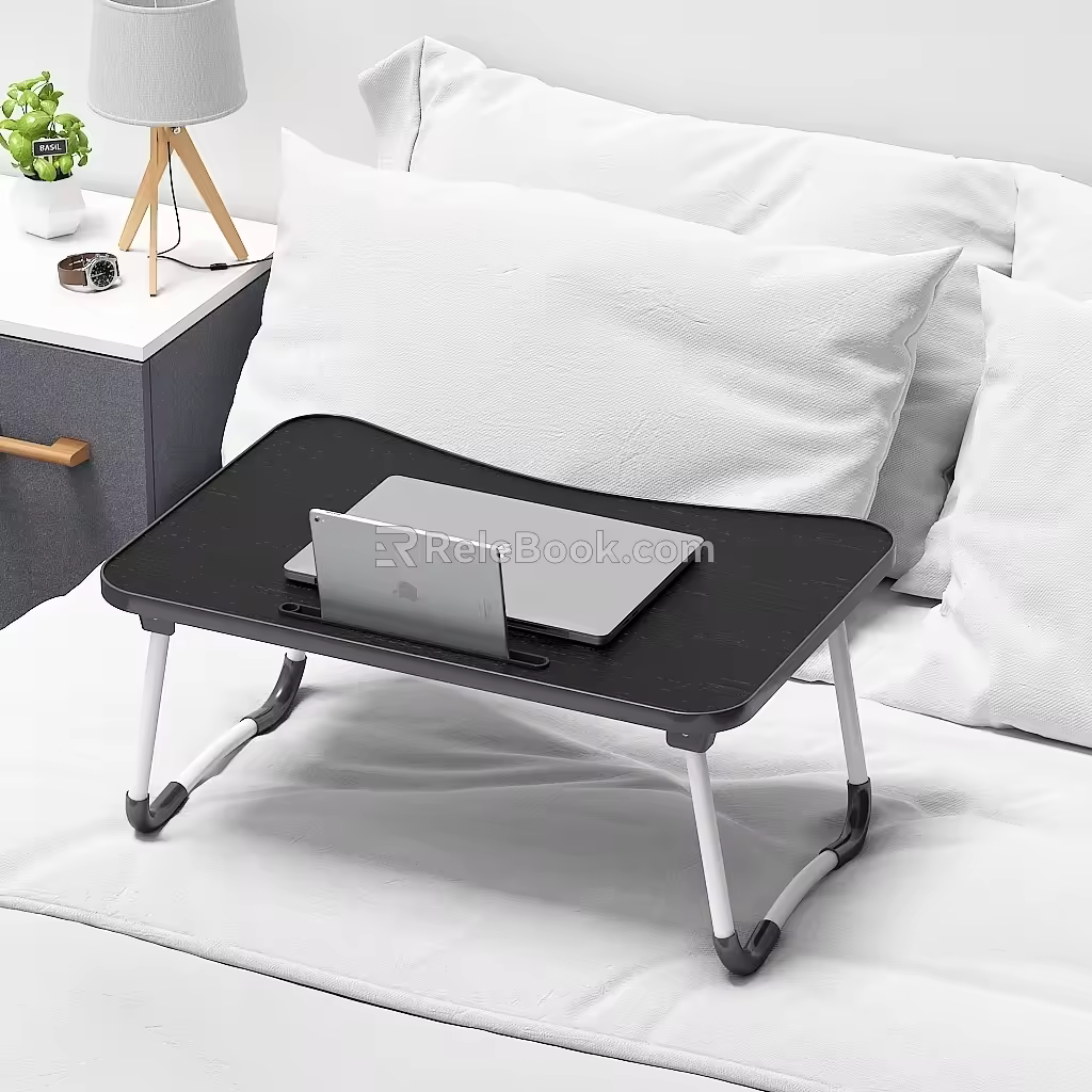 Computer Desk Laptop Bedside Table Pillow 3d model