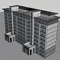 Modern Glass Facade Building With Multiple Floors Landscaped Garden Water Feature And Greenery