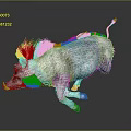 Gray Wild Boar With Mane Running On Black Background 3D Model With Reflection 3d model