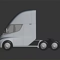 Blue Modern Heavy Duty Utility Truck with Streamlined Cab and Cargo Design