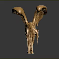 Golden Winged Horse Statue With Shiny Metallic Finish And Detailed Wings