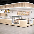Fresh Element Mall Store Interior Featuring Wooden Counter Display Case And Menu Screens 3d model