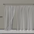 White Sheer Curtains With Black Curtain Rod On Modern Light Background