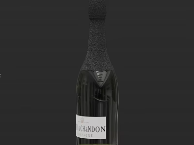 Elegant Wine Bottle And Wine Glass Display With Premium Design On Dark Background 3d model