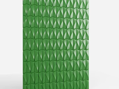Modern Green Bed Background Wall With 3D Geometric Textured Pattern Design 3d model