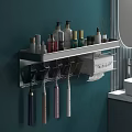 Bathroom Wall Cabinet With Storage Shelf For Toiletries And Toothbrush Holder