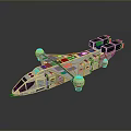 Sci Fi Spaceship Model With White Black Design Streamlined Body Cockpit And Engines 3d model