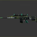 Modern Tactical Sniper Rifle in Green and Black with Scope and Sleek Design