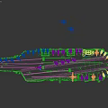 Modern Aircraft Carrier With Multiple Aircraft On Deck and Fighter Jets Flying Above
