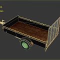 Durable Utility Trailer With Wooden Floor And Metal Side Rails For Cargo Transport
